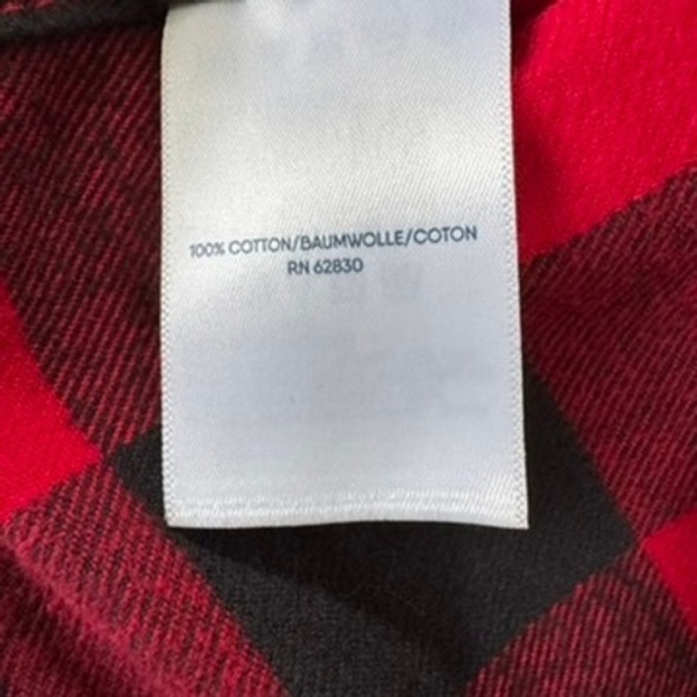 Lands End Flannel Shirt Mens L Buffalo Check Cotton Traditional Fit Red Black - Picture 6 of 11